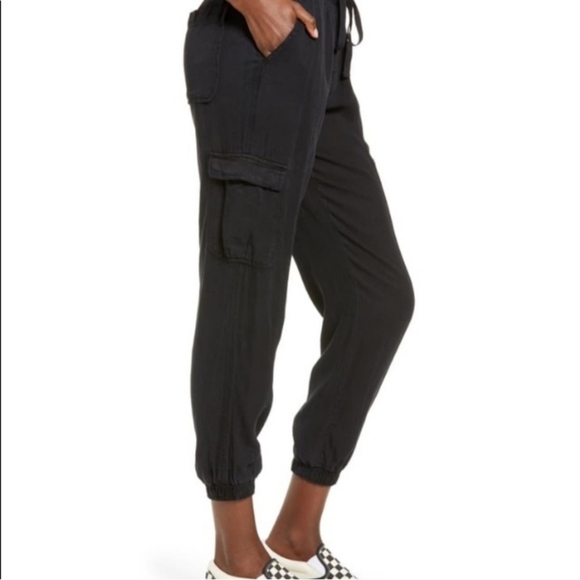Thread & Supply Black Lightweight Pull On Cargo Pocket Jogger Pant Women's XXS - Picture 4 of 12